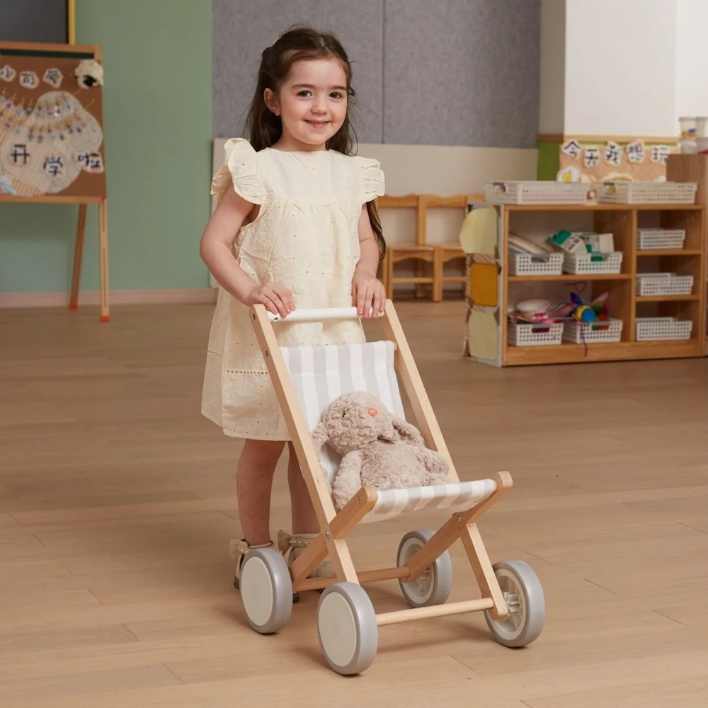 Viga Toys Lėlių vežimėlis VIGA, iš buko medienos