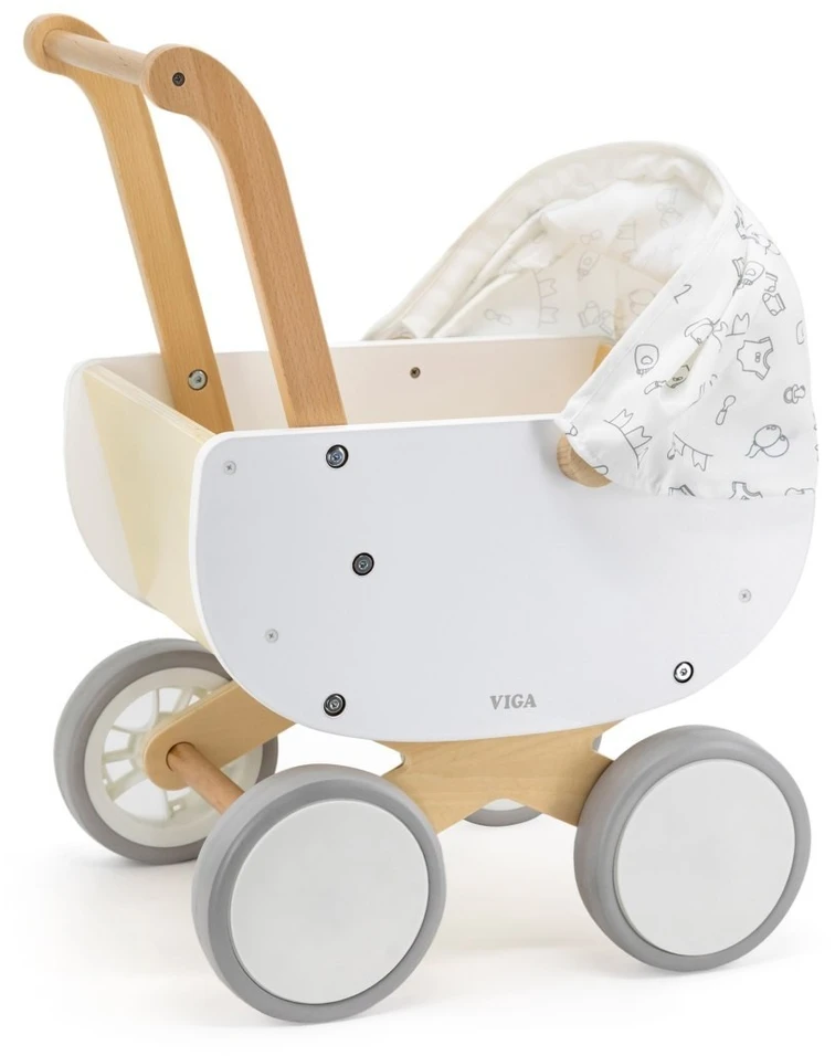 Viga Toys Lėlių vežimėlis Viga, neslystantys ratukai