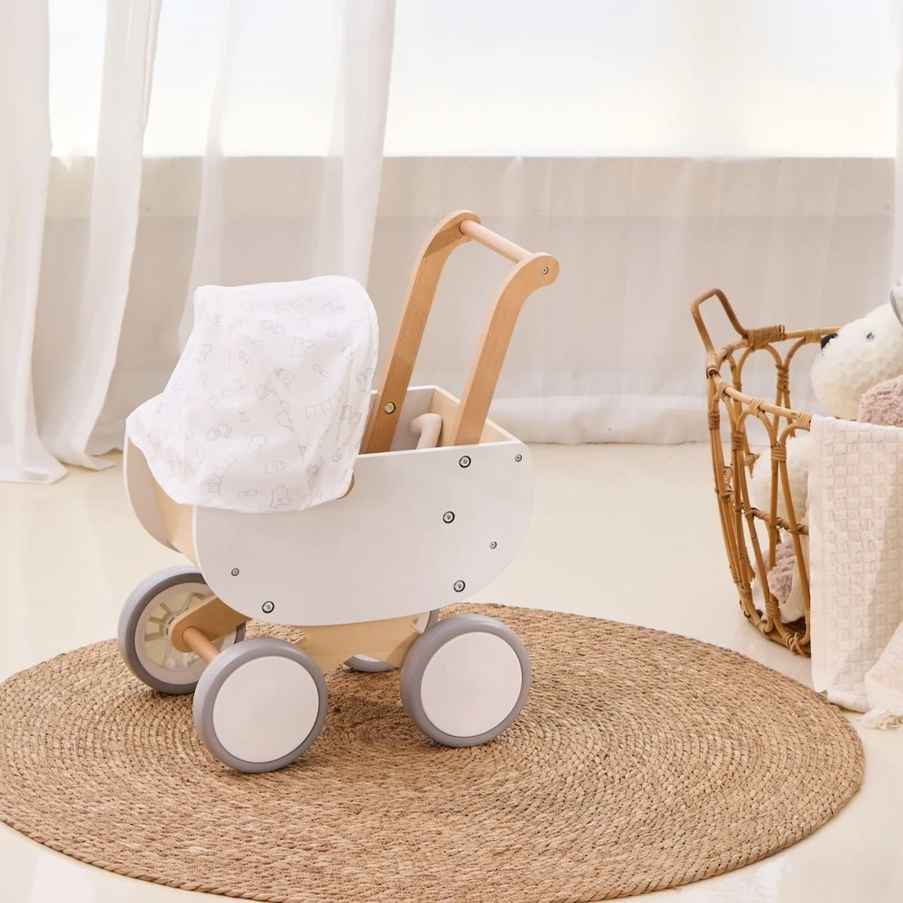 Viga Toys Lėlių vežimėlis Viga, neslystantys ratukai