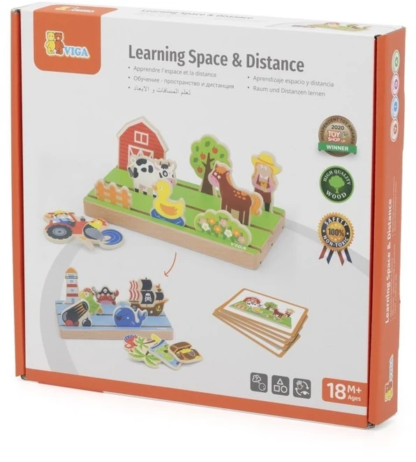 Viga Toys Medinė dėlionė Viga, dvipusė