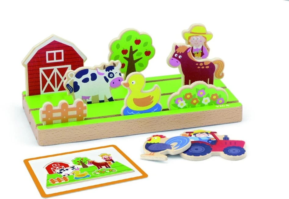 Viga Toys Medinė dėlionė Viga, dvipusė