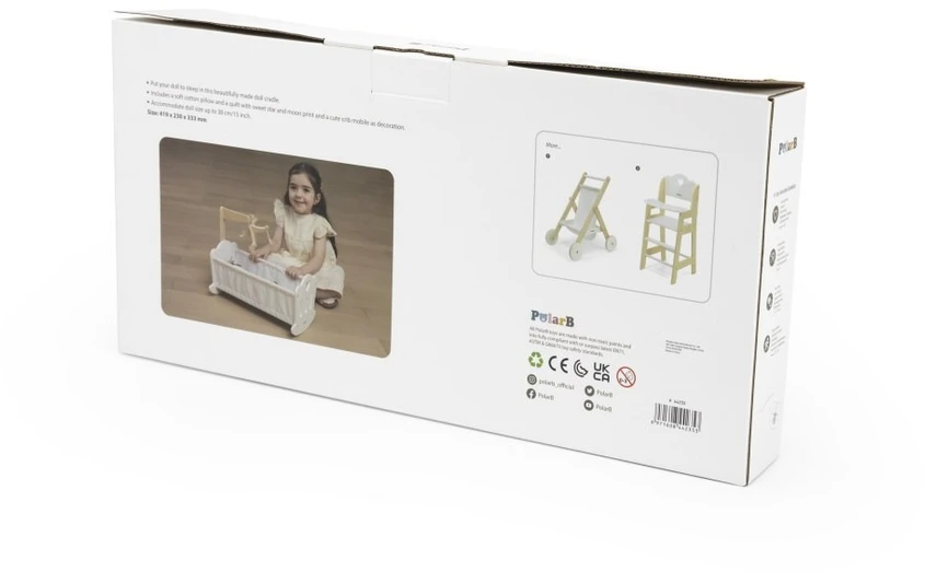 Viga Toys Medinė lopšinė Viga, tinka lėlėms iki 38 cm