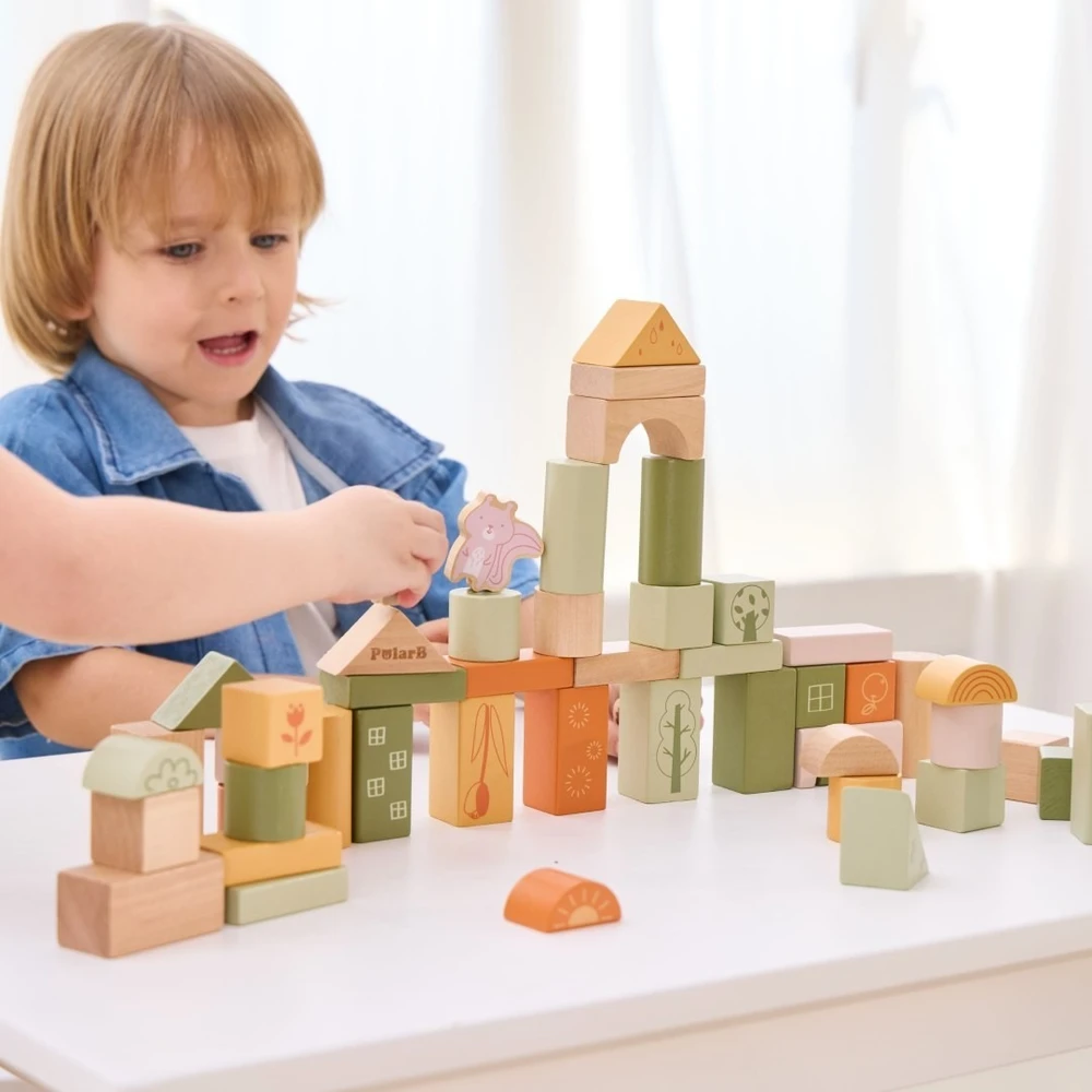 Viga Toys Medinės kaladėlės VIGA PolarB, 50 elementų
