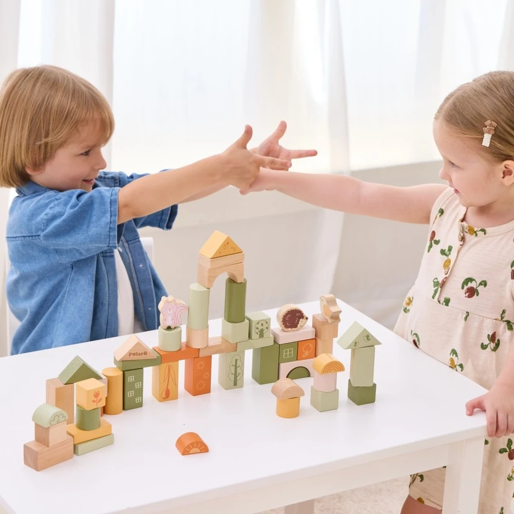 Viga Toys Medinės kaladėlės VIGA PolarB, 50 elementų