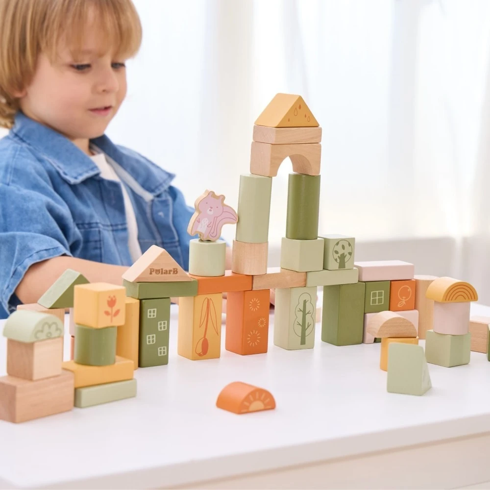 Viga Toys Medinės kaladėlės VIGA PolarB, 50 elementų