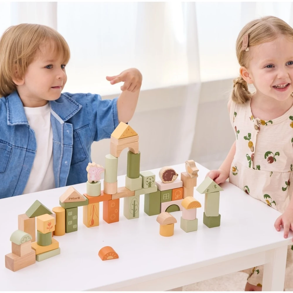 Viga Toys Medinės kaladėlės VIGA PolarB, 50 elementų
