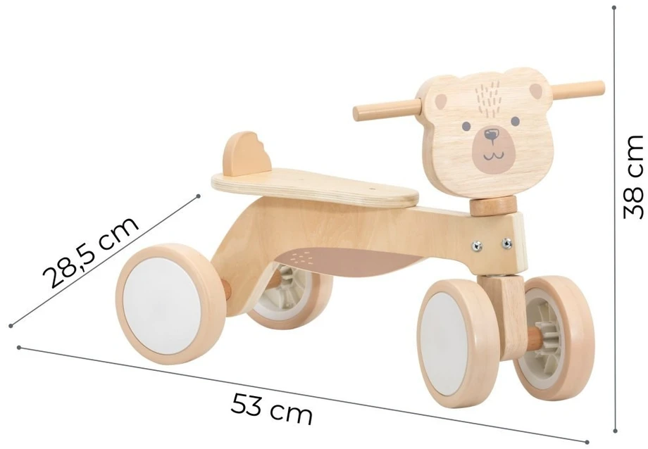 Viga Toys Medinis vežimėlis VIGA PolarB, tylūs ratukai