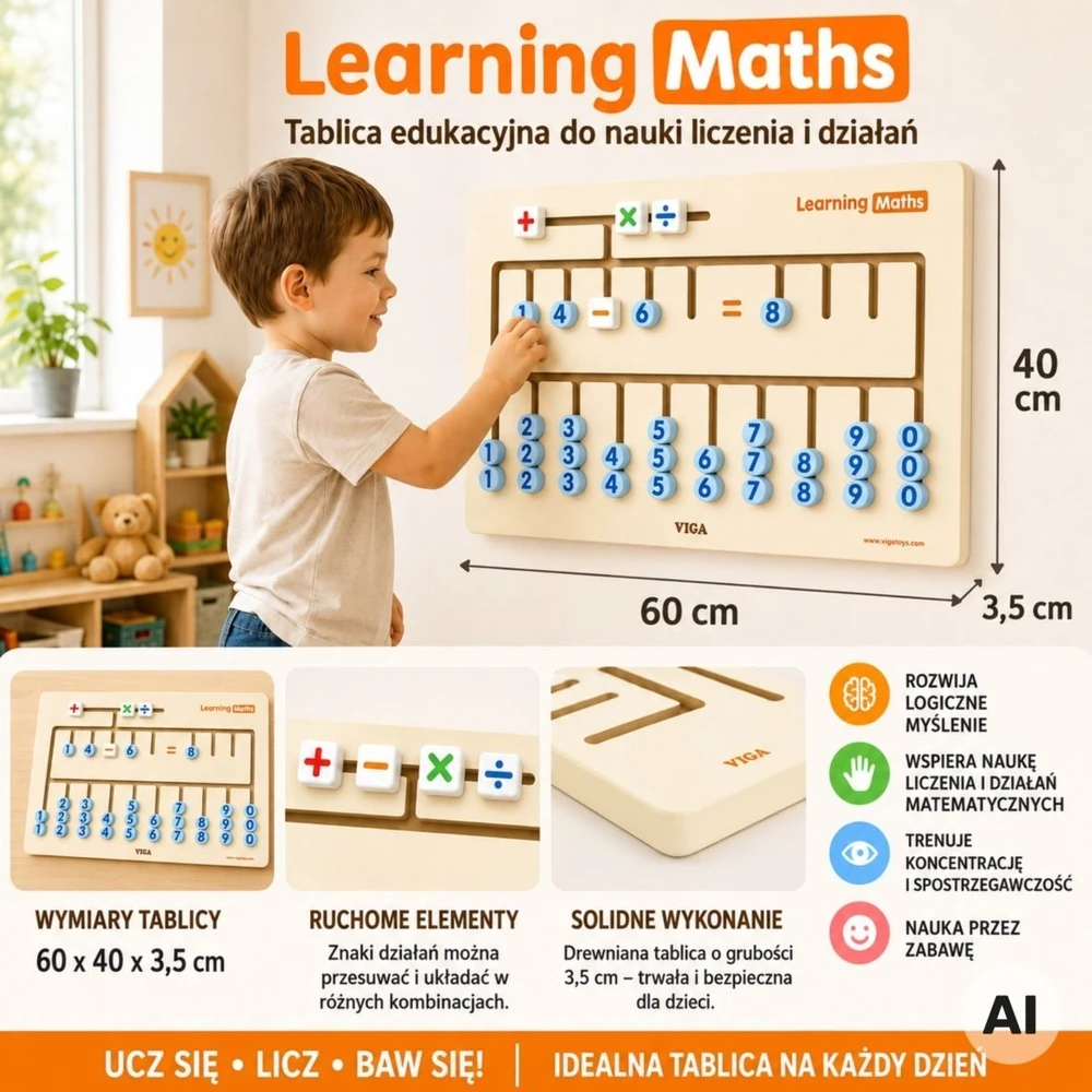 Viga Toys Sensorinė lenta VIGA, Montessori principai