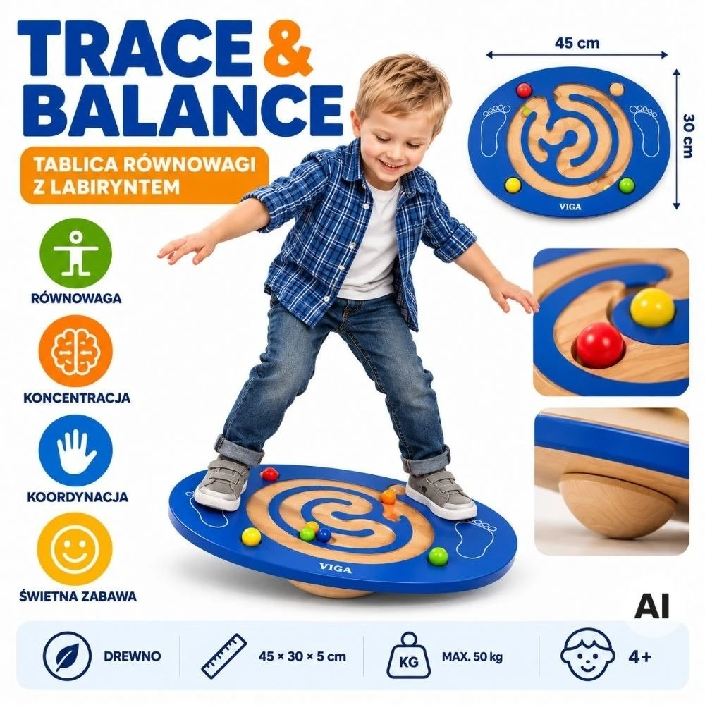 Viga Toys Sensorinė lenta VIGA, su labirintu