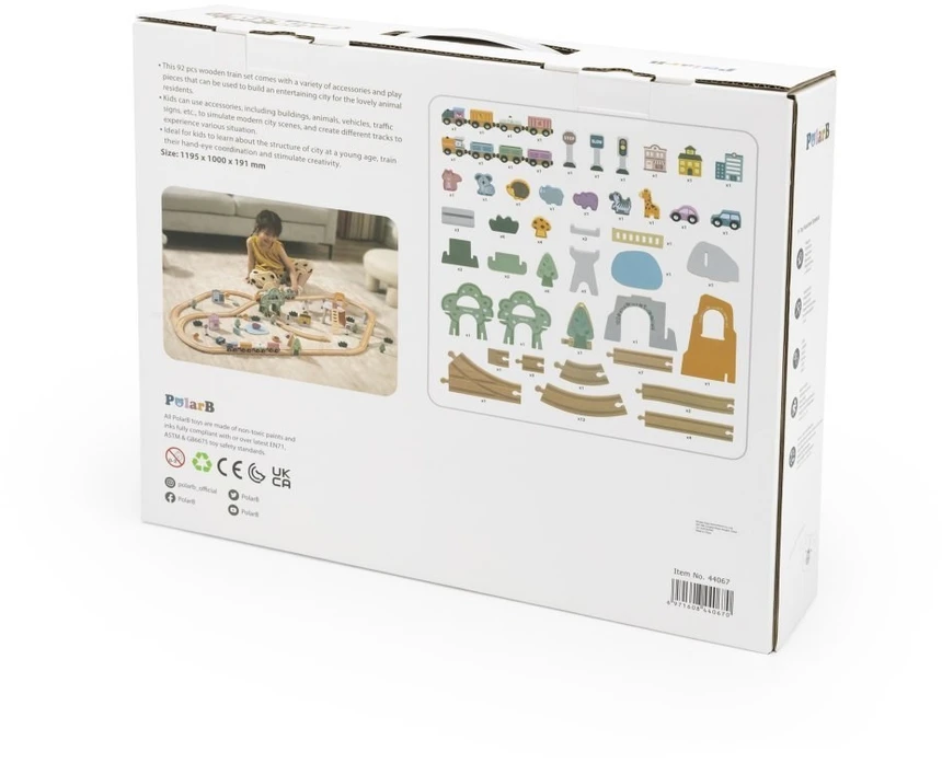 Viga Toys Traukinukų rinkinys VIGA PolarB, 90 elementų