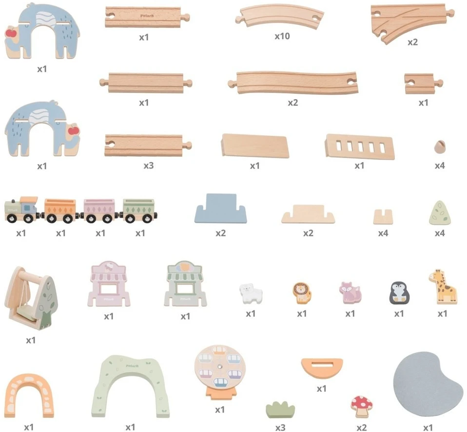 Viga Toys Traukinukų žaislas Viga, 62 detalės