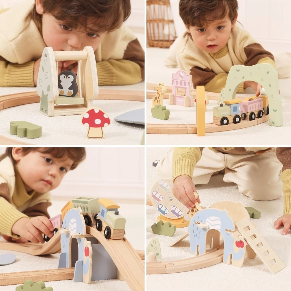 Viga Toys Traukinukų žaislas Viga, 62 detalės
