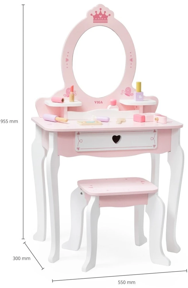 Viga Toys Tualetinis staliukas Viga, su veidrodžiu