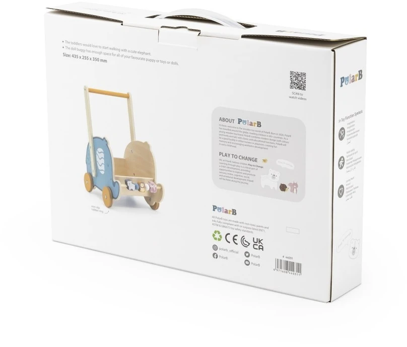 Viga Toys Vaikštynė-stūmdukas Viga, 2 viename funkcija