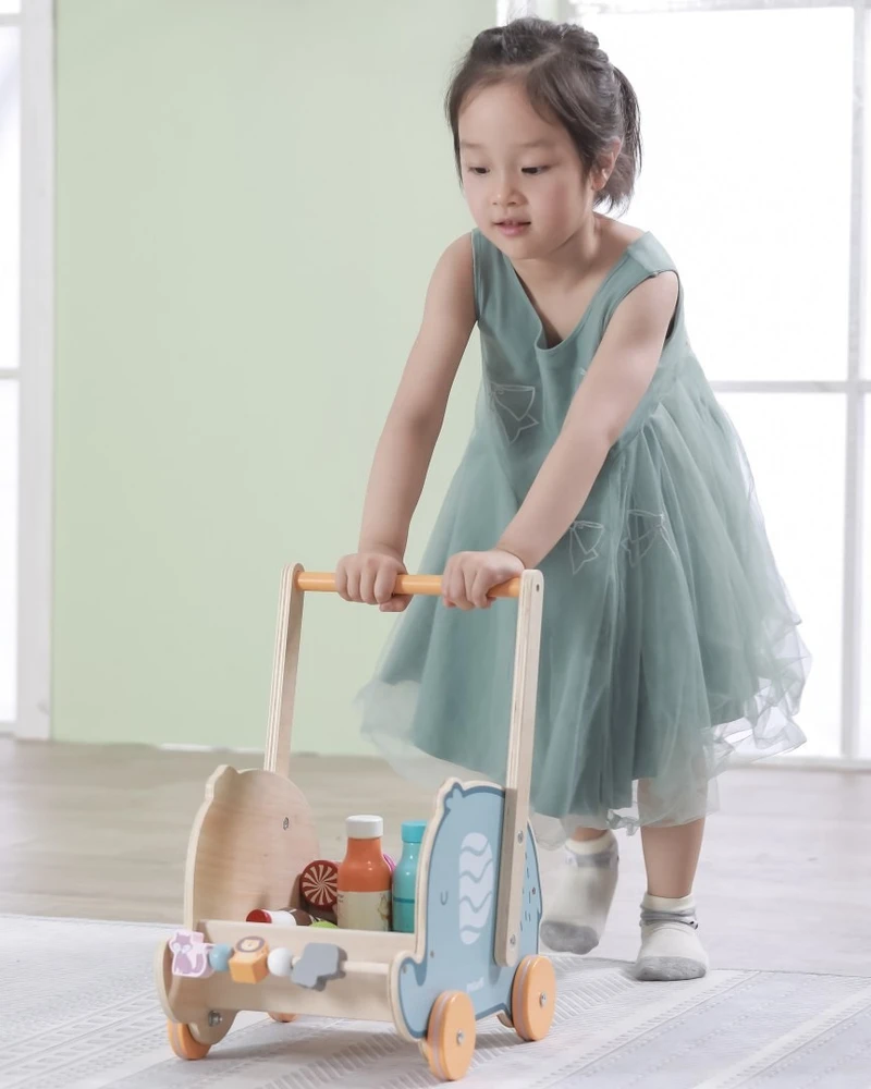 Viga Toys Vaikštynė-stūmdukas Viga, 2 viename funkcija