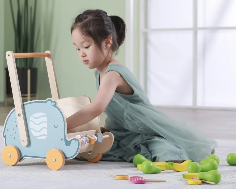 Viga Toys Vaikštynė-stūmdukas Viga, 2 viename funkcija