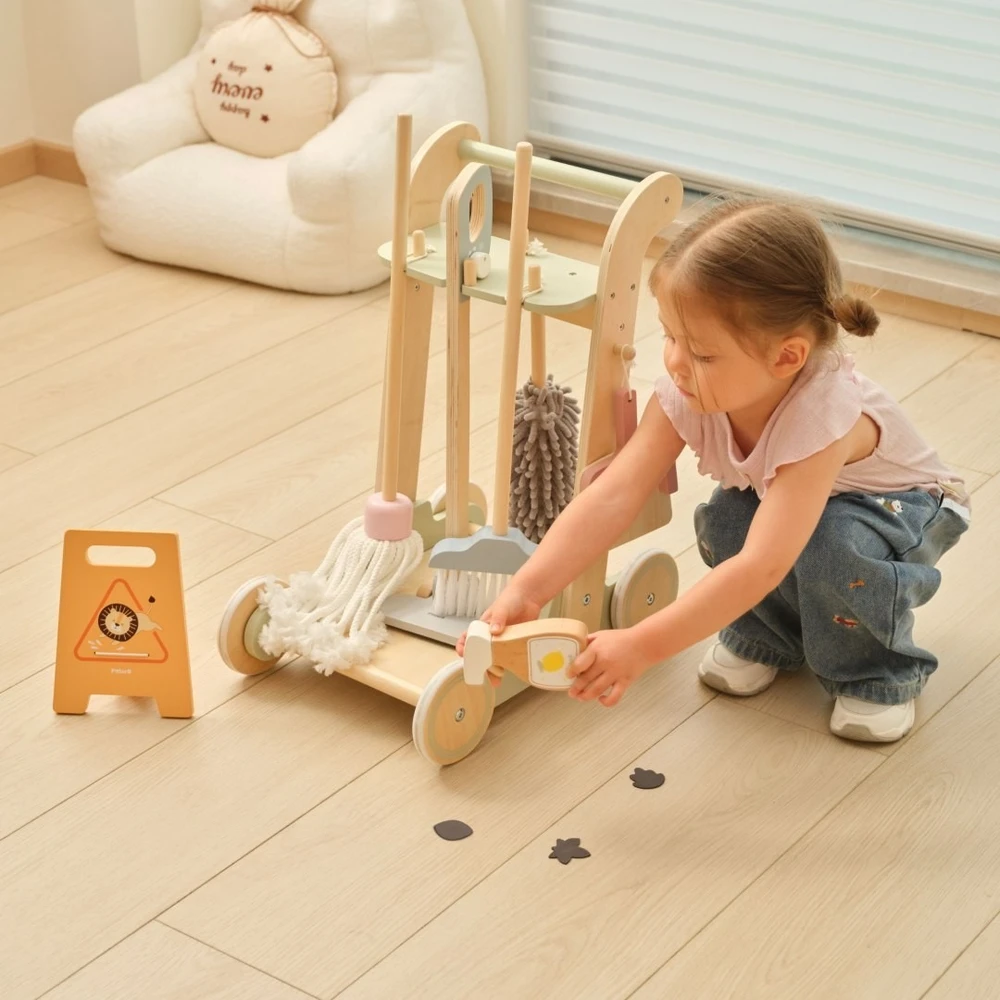 Viga Toys Valymo vežimėlis VIGA, su 10 priedų