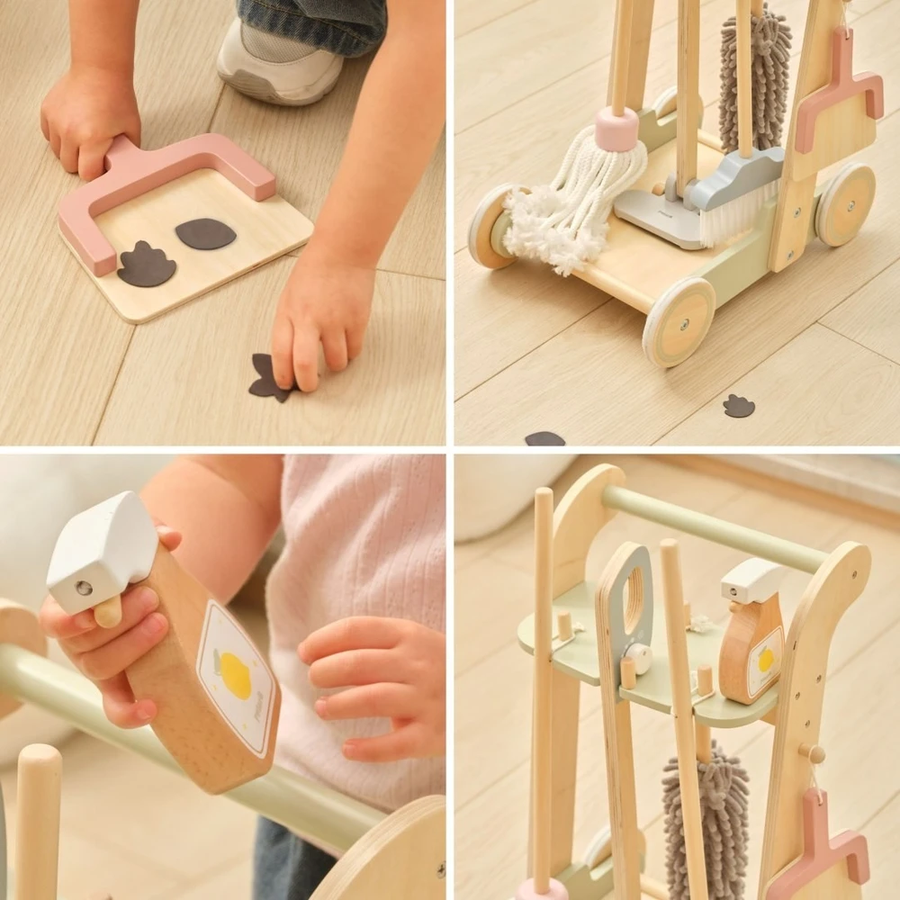 Viga Toys Valymo vežimėlis VIGA, su 10 priedų