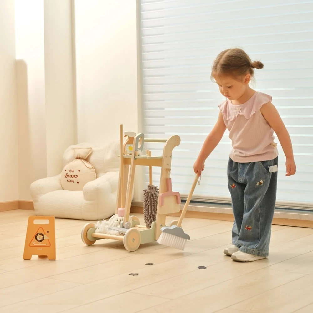 Viga Toys Valymo vežimėlis VIGA, su 10 priedų