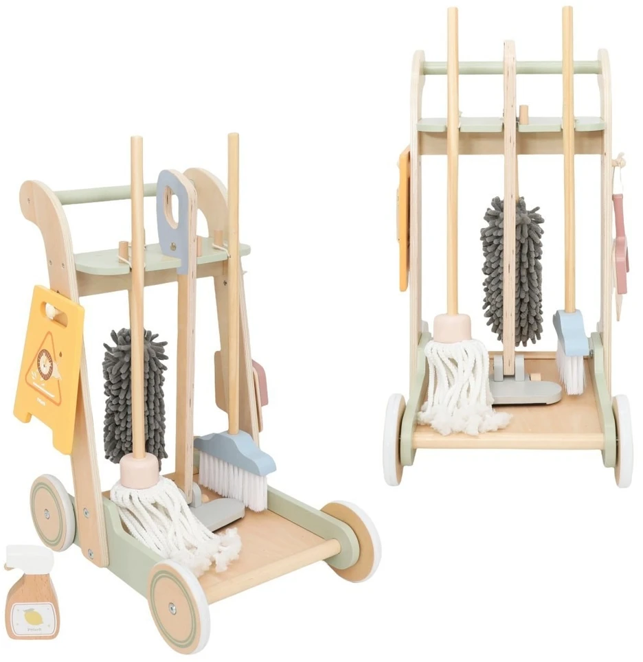 Viga Toys Valymo vežimėlis VIGA, su 10 priedų