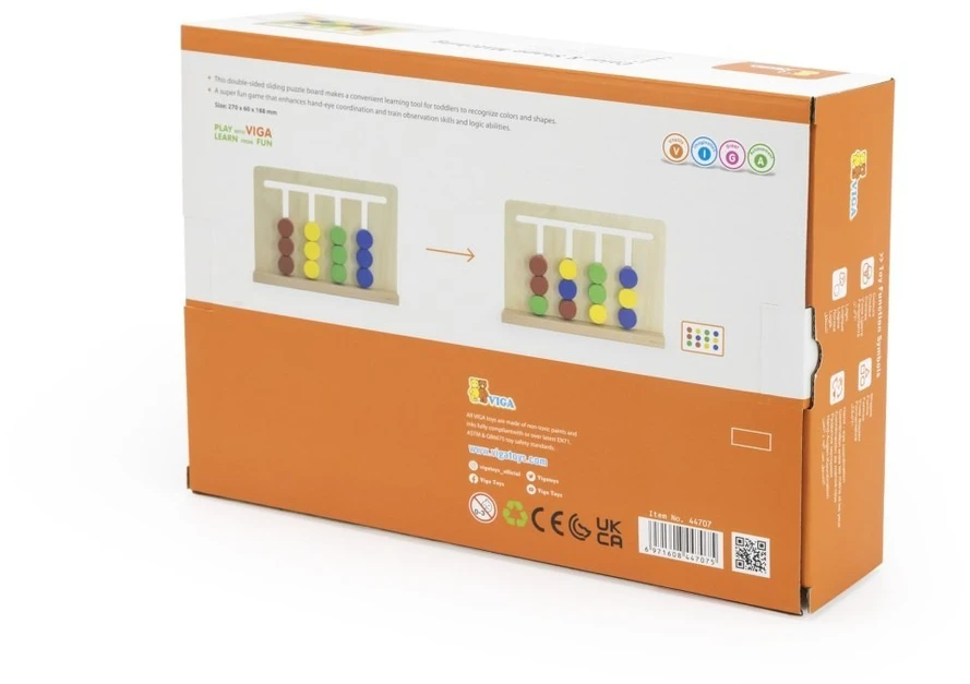 Viga Toys Žaidimas dėlionė VIGA, su dvipusiais kaladėlėmis