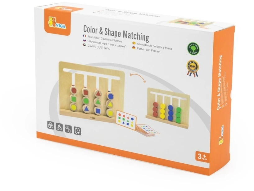 Viga Toys Žaidimas dėlionė VIGA, su dvipusiais kaladėlėmis