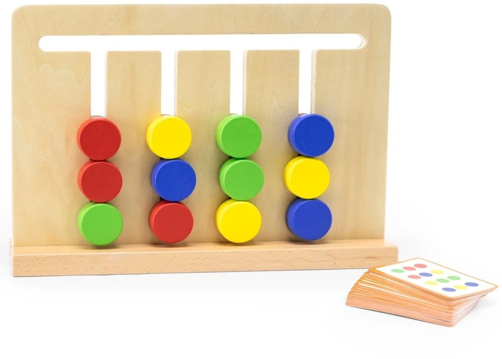 Viga Toys Žaidimas dėlionė VIGA, su dvipusiais kaladėlėmis