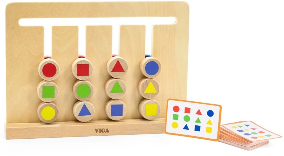 Viga Toys Žaidimas dėlionė VIGA, su dvipusiais kaladėlėmis