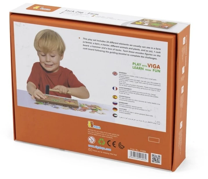Viga Toys Žaidimas kūrybinis Viga, su kamštine lenta