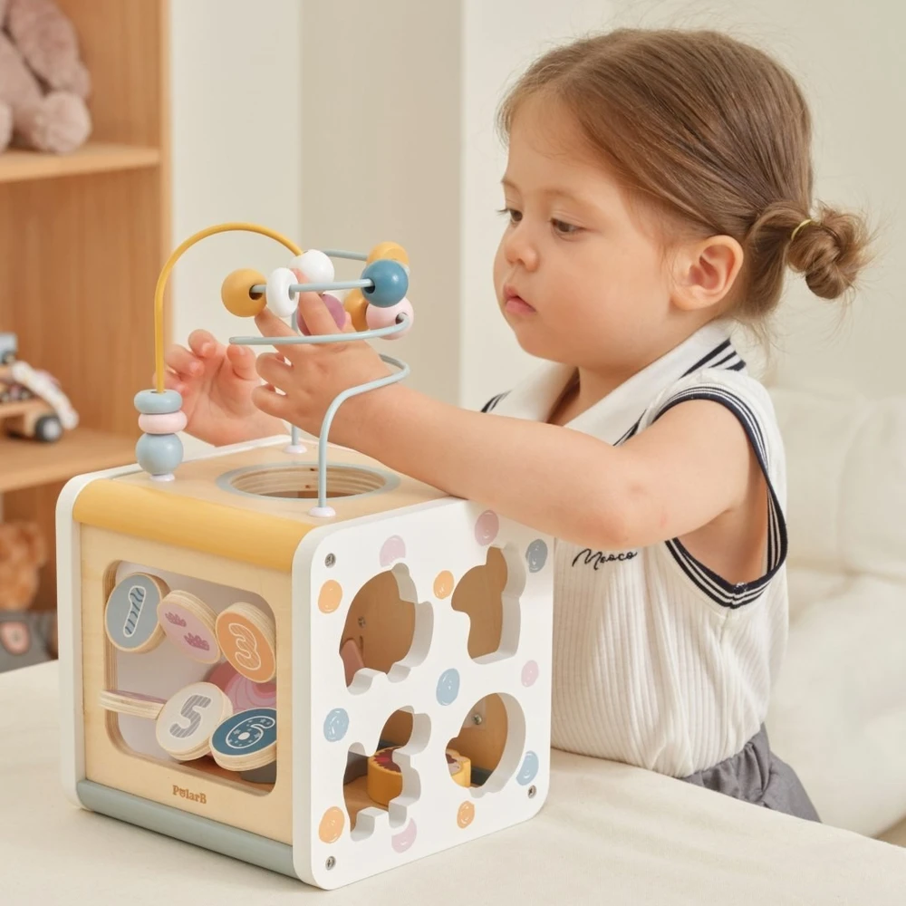 Viga Toys Žaislas aktyvumo kubas VIGA PolarB, 7 veiklos