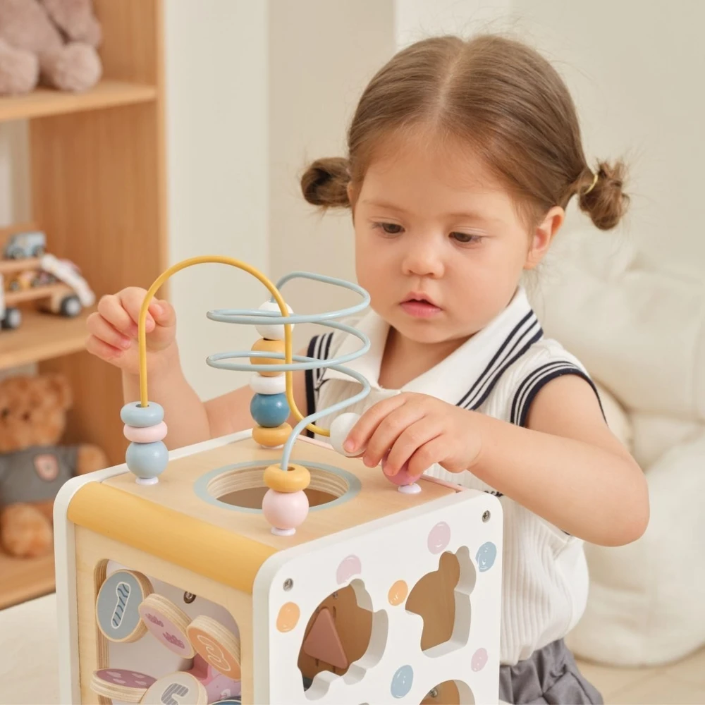 Viga Toys Žaislas aktyvumo kubas VIGA PolarB, 7 veiklos