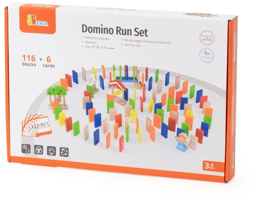 Viga Toys Žaislas domino rinkinys VIGA, 116 medinių kaladėlių