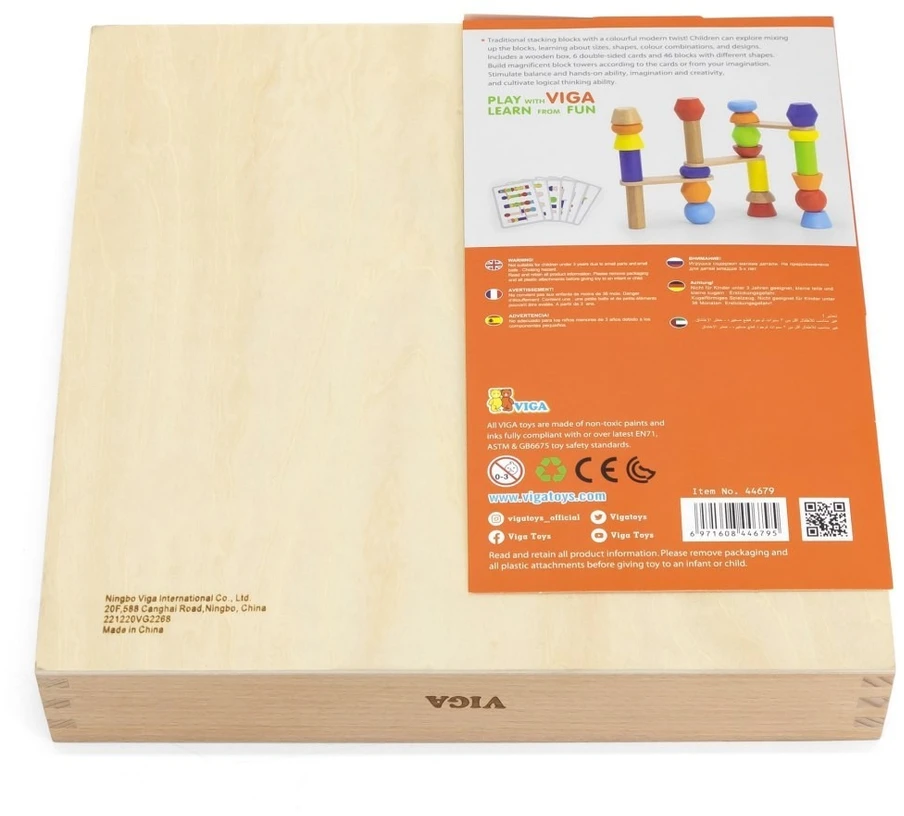 Viga Toys Žaislas kaladėlės Viga, medinės