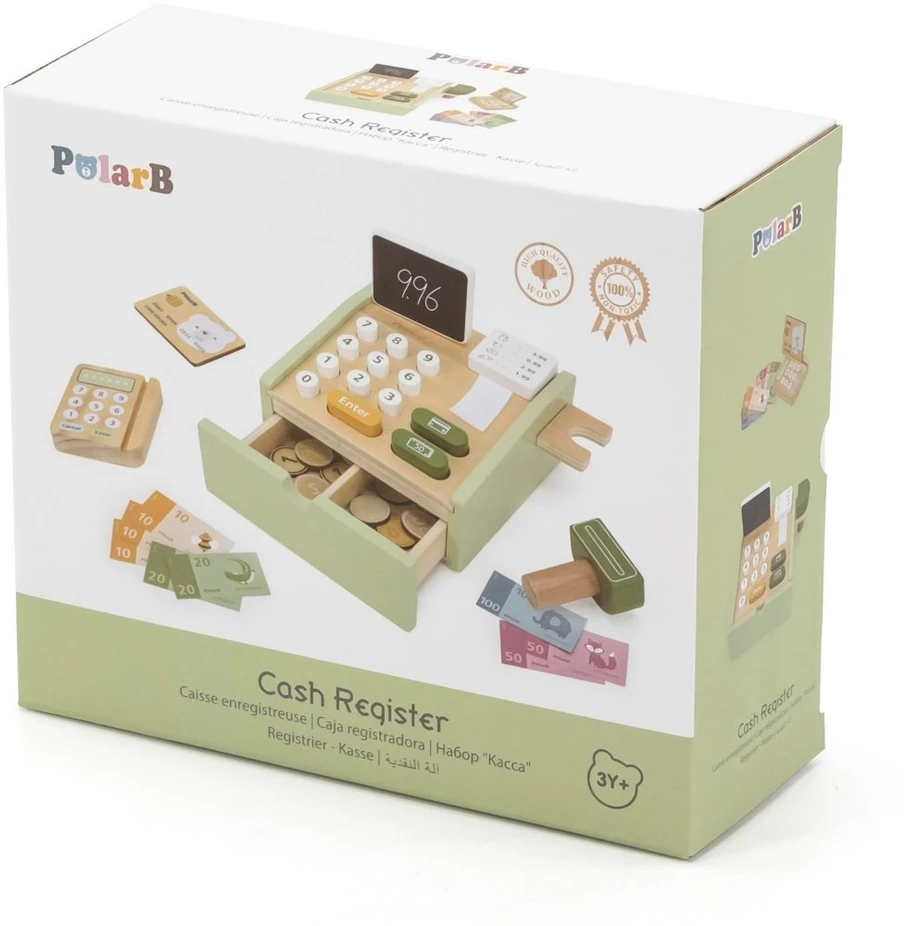 Viga Toys Žaislas kasos aparatas VIGA PolarB, su mokėjimo terminalu