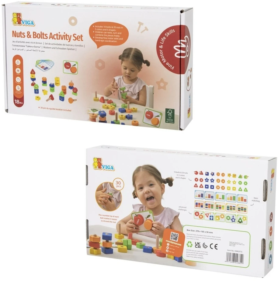 Viga Toys Žaislas konstruktorius VIGA, 30 elementų