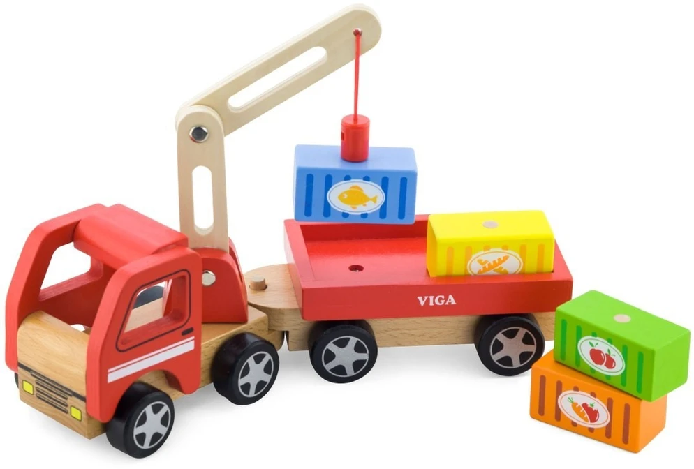 Viga Toys Žaislas kranas Viga, su magnetais
