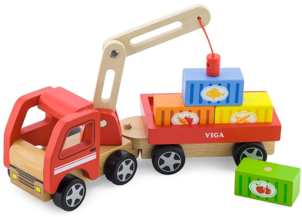 Viga Toys Žaislas kranas Viga, su magnetais