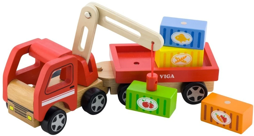 Viga Toys Žaislas kranas Viga, su magnetais