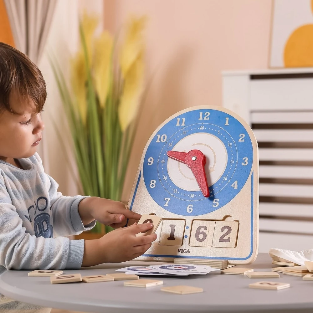 Viga Toys Žaislas laikrodis Viga, judančios rodyklės
