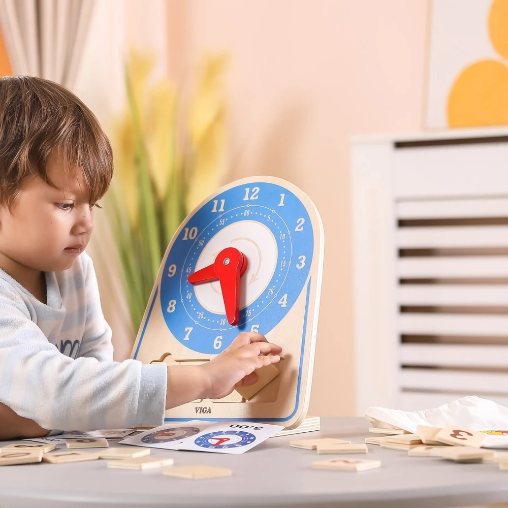 Viga Toys Žaislas laikrodis Viga, judančios rodyklės