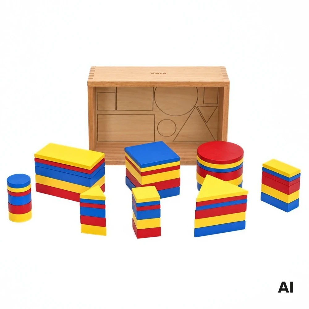 Viga Toys Žaislas lavinamasis VIGA, 48 kaladėlės