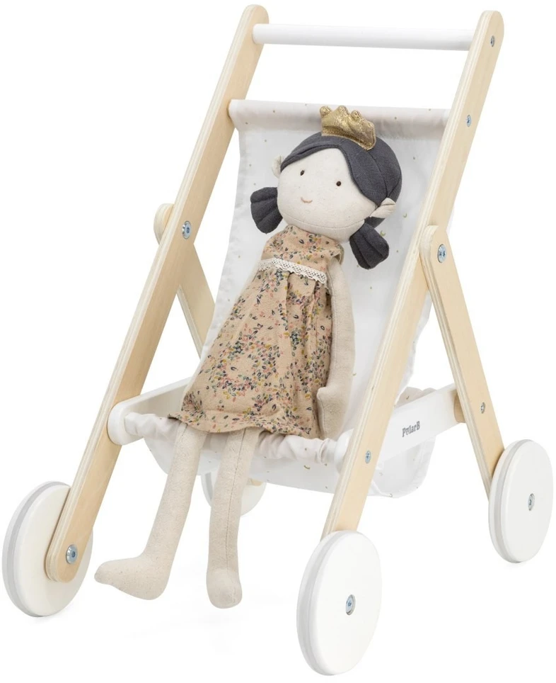 Viga Toys Žaislas lėlių vežimėlis VIGA, guminiai ratukai