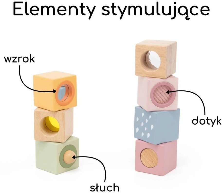Viga Toys Žaislas sensoriniai blokeliai VIGA, 8 elementai