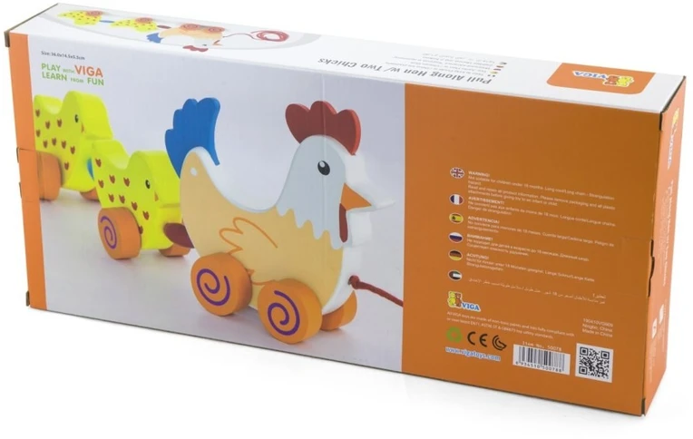 Viga Toys Žaislas tempiamas Viga, vaikščiojimo įgūdžiams lavinti