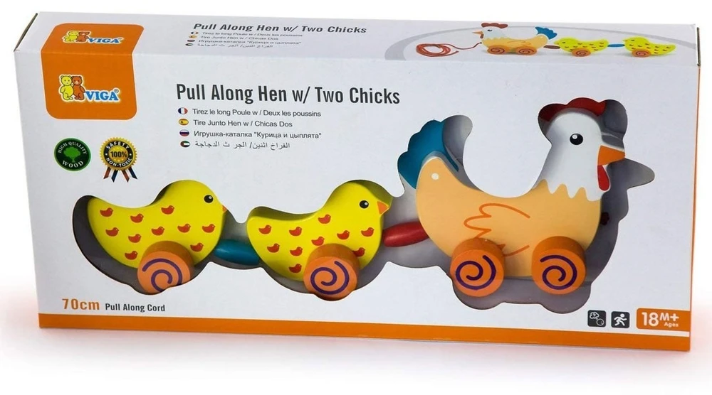 Viga Toys Žaislas tempiamas Viga, vaikščiojimo įgūdžiams lavinti
