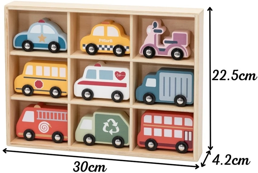 Viga Toys Žaislas transporto priemonių rinkinys Viga, 9 vnt.
