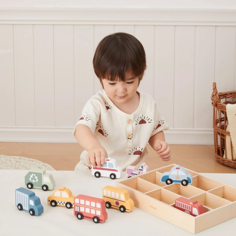 Viga Toys Žaislas transporto priemonių rinkinys Viga, 9 vnt.