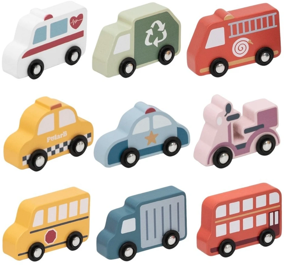 Viga Toys Žaislas transporto priemonių rinkinys Viga, 9 vnt.