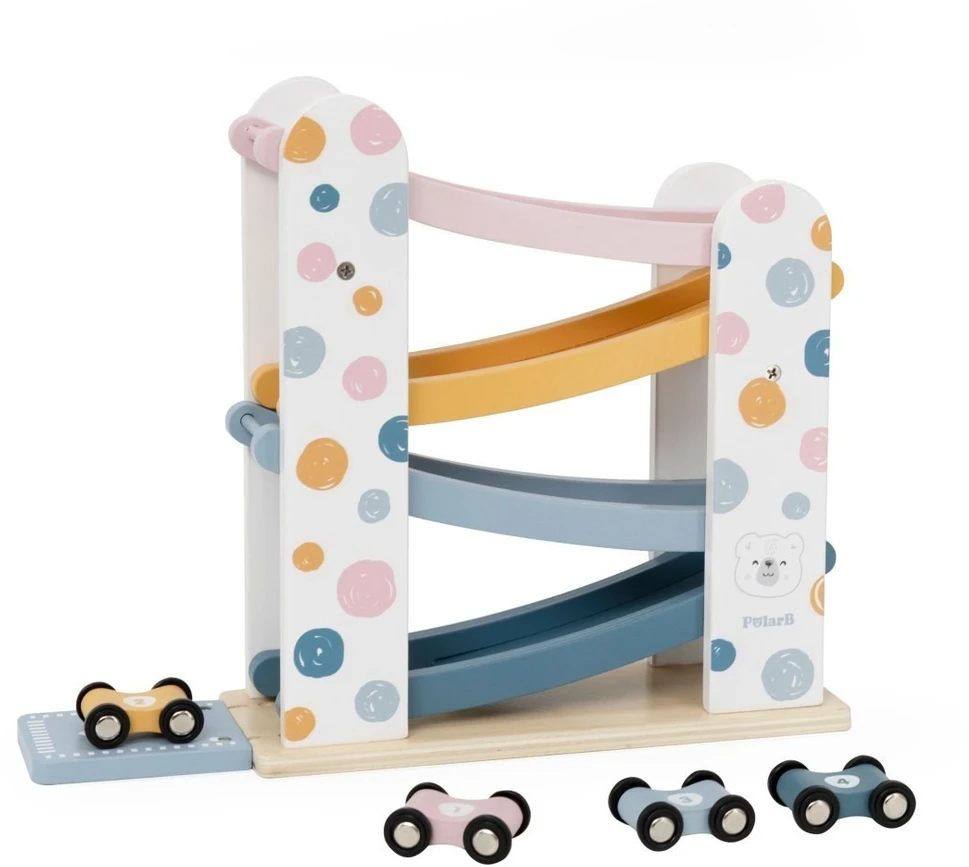 Viga Toys Žaislas trasa VIGA PolarB, 4 sunumeruoti automobiliai