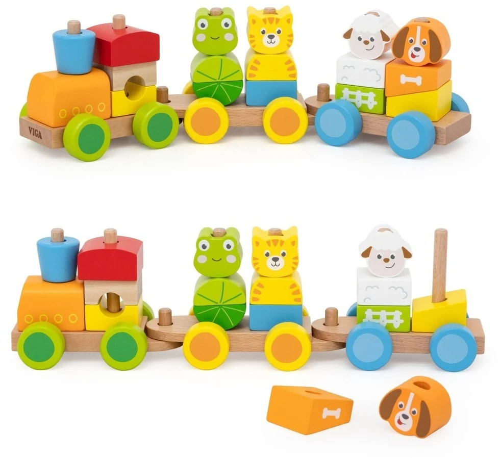 Viga Toys Žaislas traukinys VIGA, 17 elementų